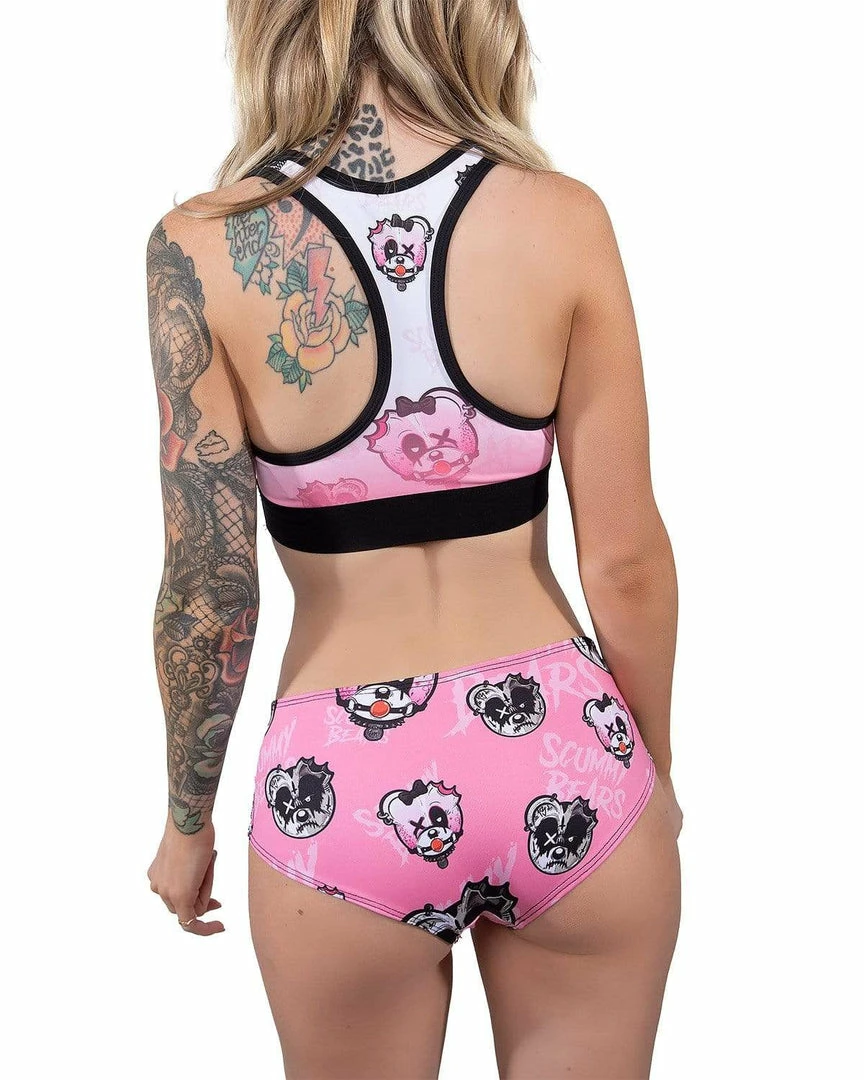 Scummy Bears BONDAGE BEARS (GOTH AF) - BOOTY SHORTS (BABYDOLL PINK)