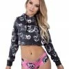 Scummy Bears BONDAGE BEARS (GOTH AF) - CROP HOODIE (BLACK) CLOTHES AND STUFF