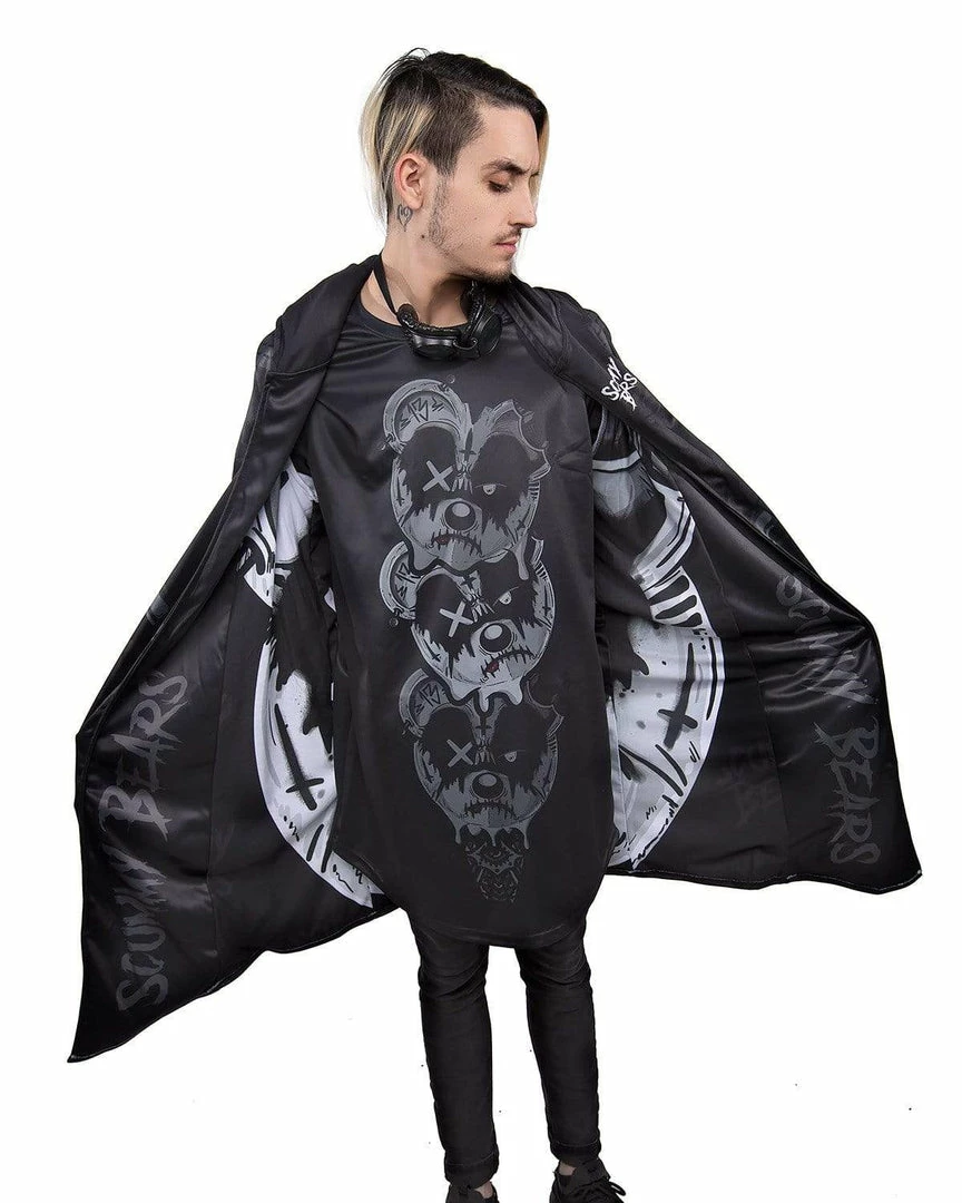 Scummy Bears GOTH BEAR (GOTH AF) - CLOAK (BLACK) CLOTHES AND STUFF