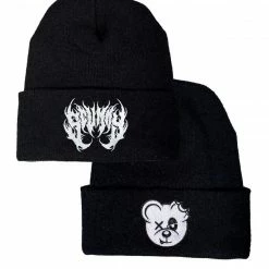 Reach MFG OISHI - BEAR METAL BEANIE (BLACK/WHITE)