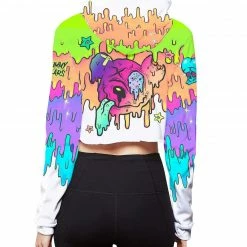 LIQUID STRANGER X SCUMMY BEARS - LAVA - CROP HOODIE