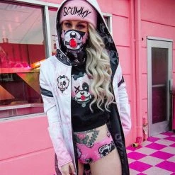 Scummy Bears BRATTY BEAR (GOTH AF) - SEAMLESS MASK (BLACK) ACCESSORIES