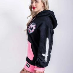 Scummy Bears GOTH AF - BRATTY BEAR - TWO-TONE HOODIE CLOTHES AND STUFF