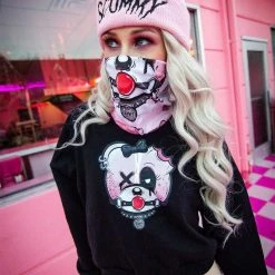 Scummy Bears CLOTHES AND STUFF BRATTY BEAR (GOTH AF) - CROP SWEATSHIRT (BLACK)