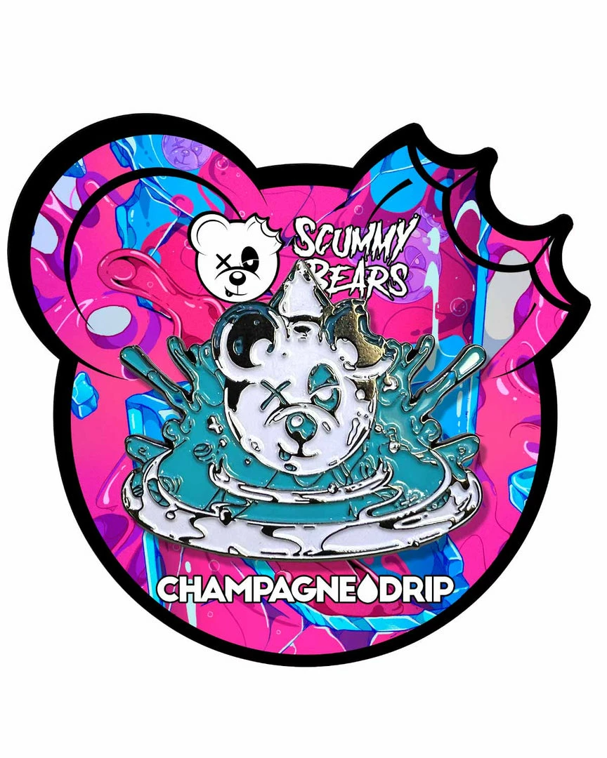 CHAMPAGNE DRIP X SCUMMY BEARS - DRIP DROP (CRISTAL) - 2" PIN ACCESSORIES