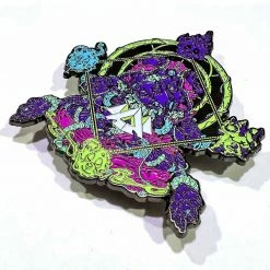 WAKAAN X SCUMMY BEARS - ANCIENT ALIENS - 3.5" DARK SILVER PIN