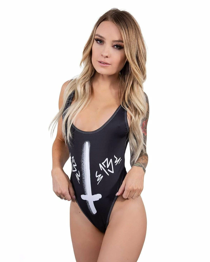Scummy Bears CLOTHES AND STUFF SEANCE (GOTH AF) - BODY SUIT (BLACK)