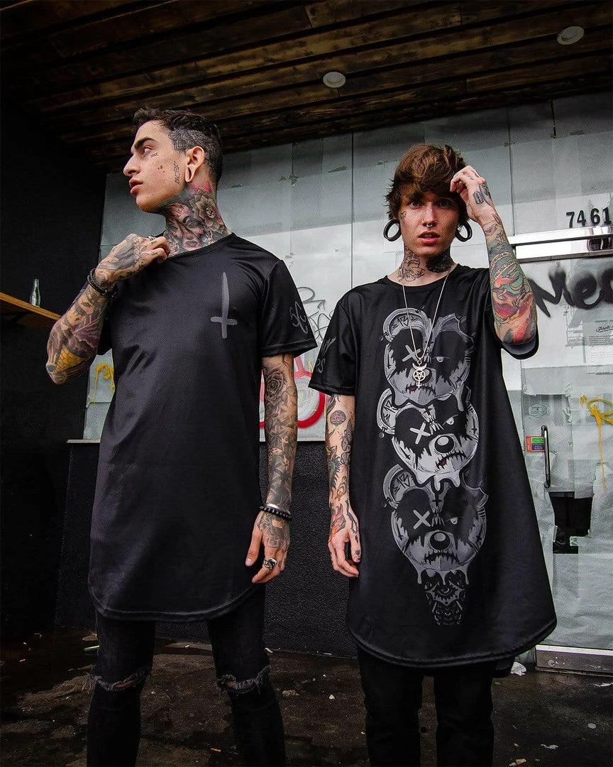 Scummy Bears CLOTHES AND STUFF SEANCE (GOTH AF) - LONG TEE (BLACKED OUT)