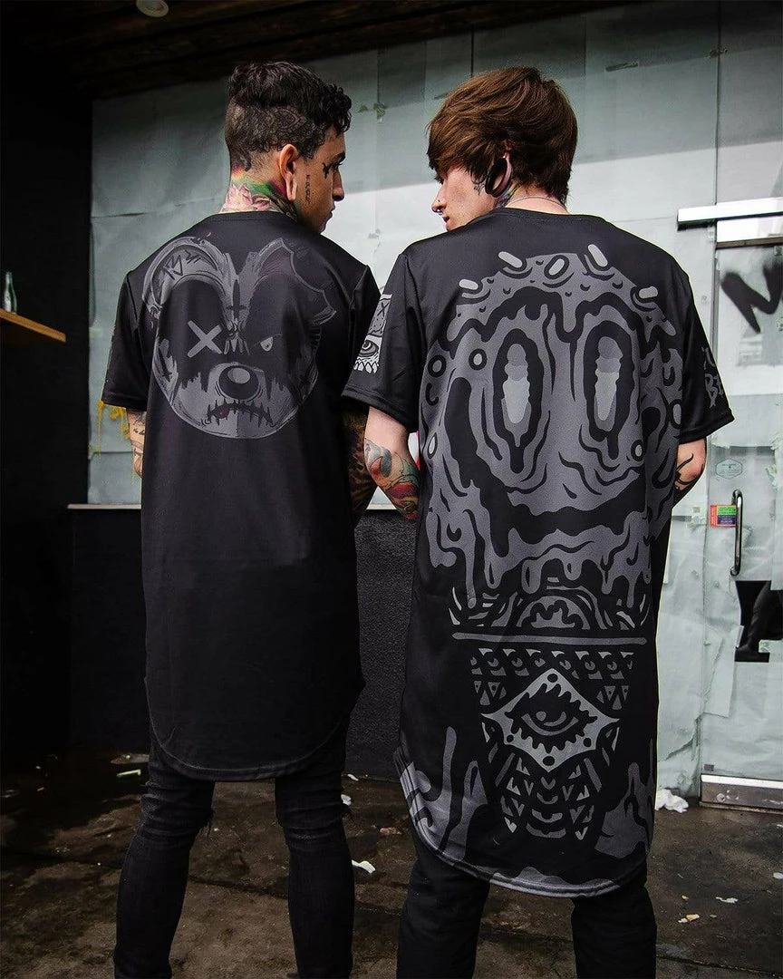 Scummy Bears CLOTHES AND STUFF SEANCE (GOTH AF) - LONG TEE (BLACKED OUT)