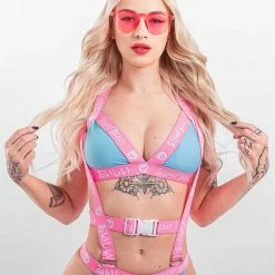 Scummy Bears OISHI - TECH BIKINI TOP (BLUE/PINK)