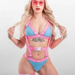 Scummy Bears OISHI - TECH BIKINI TOP (BLUE/PINK)