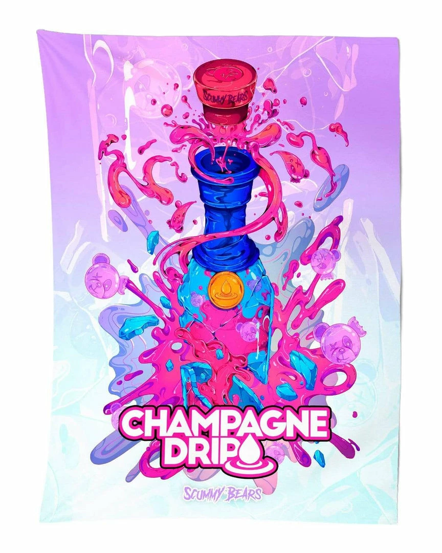 CHAMPAGNE DRIP X SCUMMY BEARS - BOTTLE DROP (DAY CLUB) - TAPESTRY TAPESTRIES