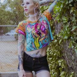 LIQUID STRANGER X SCUMMY BEARS - WEIRD & WONDERFUL - CROP TEE