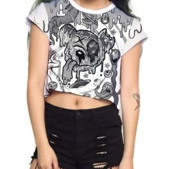 CLOTHES AND STUFF LIQUID STRANGER X SCUMMY BEARS - WEIRD & WONDERFUL (NIGHT) - CROP TEE