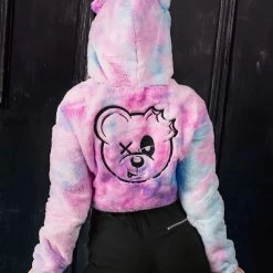Scummy Bears OISHI - BEAR METAL - FUZZY THINGZZ CROP HOODIE (BLUNICORN)