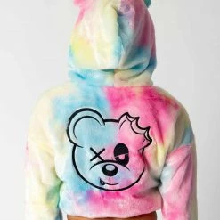Scummy Bears OISHI - BEAR METAL - FUZZY THINGZZ CROP HOODIE (UNICORN)