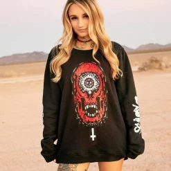 Scummy Bears CLOTHES AND STUFF POPSISKULLS - BLOODY RED - SWEATSHIRT