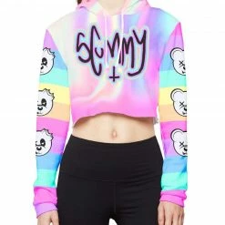 Scummy Bears POPSISKULLS - MELTED DREAMS - CROP HOODIE