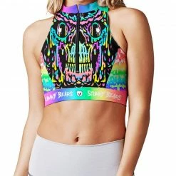 Scummy Bears CLOTHES AND STUFF POPSISKULLS - UNICORN TWIST - ZIPPERED SPORTS BRA