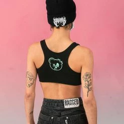 Scummy Bears SCUMMY DOODLE (BLACK) - SHORT CROP TANK