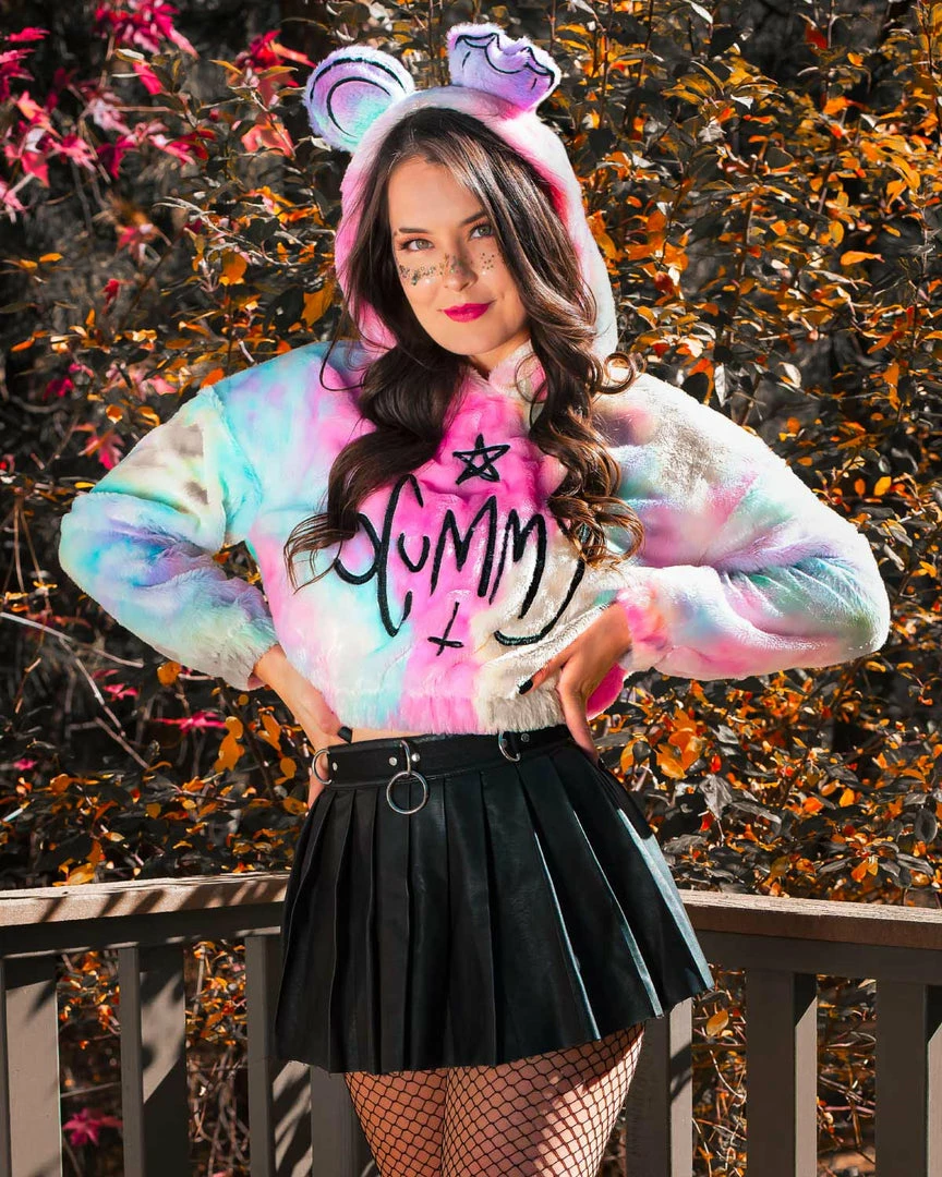 Scummy Bears SCUMMY DOODLE - FUZZY THINGZZ CROP HOODIE (UNICORN)