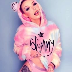 Scummy Bears SCUMMY DOODLE - FUZZY THINGZZ CROP HOODIE (UNICORN)