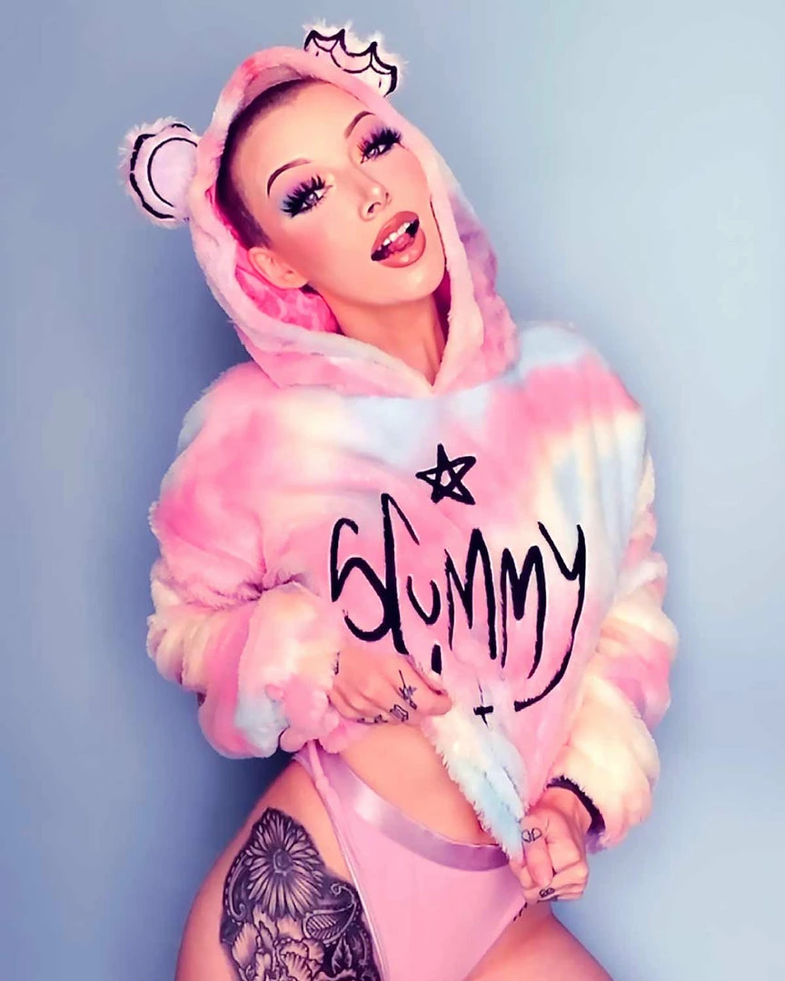 Scummy Bears SCUMMY DOODLE - FUZZY THINGZZ CROP HOODIE (UNICORN)
