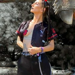 SULLIVAN KING X SCUMMY BEARS - SPINE COLLECTOR (BLACK) - CROP BASEBALL JERSEY JERSEYS