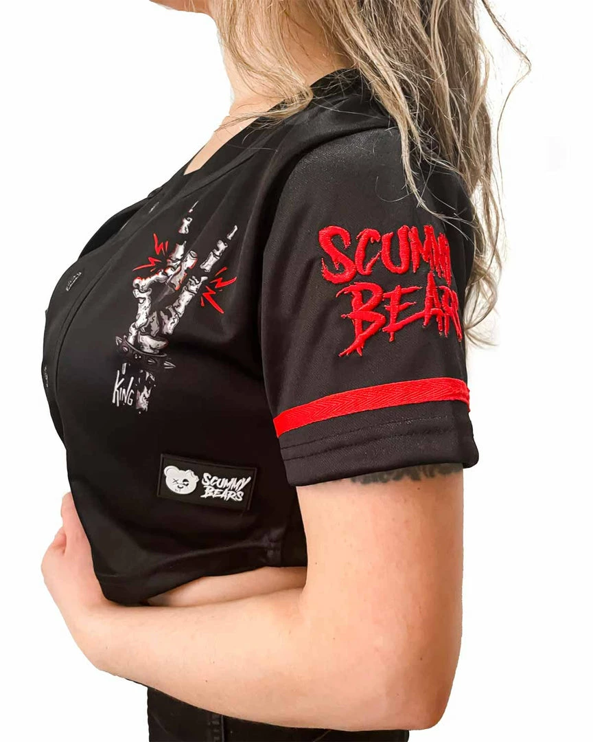 SULLIVAN KING X SCUMMY BEARS - SPINE COLLECTOR (BLACK) - CROP BASEBALL JERSEY JERSEYS