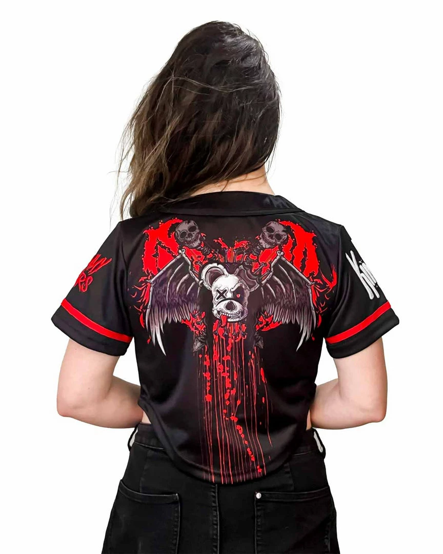 SULLIVAN KING X SCUMMY BEARS - SPINE COLLECTOR (BLACK) - CROP BASEBALL JERSEY JERSEYS