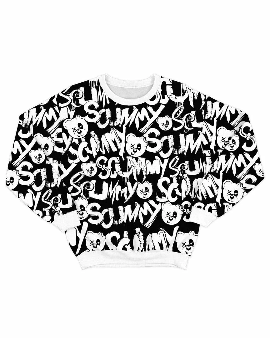 Scummy Bears SCUMMY PATTERN - CREW NECK SWEATSHIRT CLOTHES AND STUFF